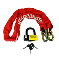 Kryptonite Red New York Fahgettaboudit Chain 1415 & New York Disc Lock (Weight 15.25 lbs)