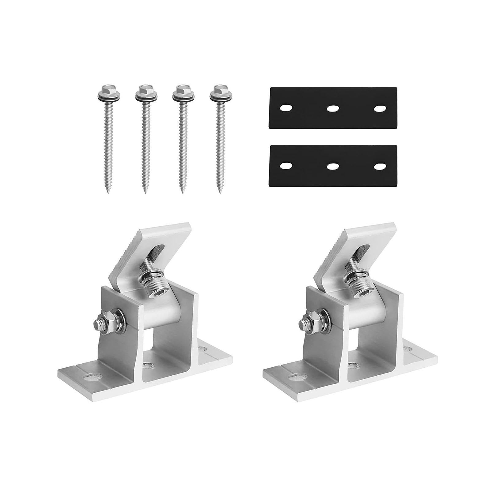 Baoblaze 2 Pieces Mounting Brackets Roof Panels Z Bracket High Performance Adjustable Solar Module Holder for Ship RV Roof