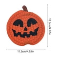thumbnail image 3 of Halloween Table Mat Macrame Pumpkin Trivet Heat Resistant Absorbent Cotton Cup Pad for Fall Thanksgiving Coffee Table Decor by MPOISVA, 3 of 6