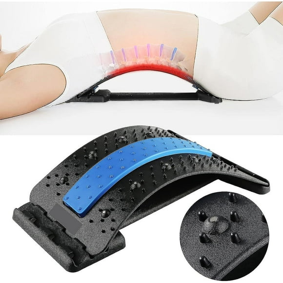Yumcute Back Stretcher, 3 Levels Adjustable Back Stretcher, Back Massage Support With Magnetic Acupressure Points, Back Stretcher For Posture Correcti