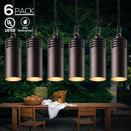LEONLITE 4.5W 12V Outdoor Pendant Light  7.63Inch Low Voltage Hanging Lights  Oil Rubbed Bronze  2700K Soft White  UL Listed Cable  5 Years Warranty  Pack of 6