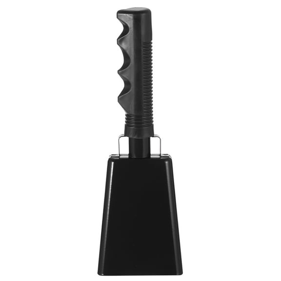 9inch Cow Bells for Football Games, 1pcs Cowbells for Sporting Events Bulk Loud Noise Makers Metal Cow Bell with Handle for Cheering Competition Marathon Wedding DIY Paint, Black