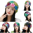 thumbnail image 7 of YooGuoGuo Womens Fashion Cutout Floral Knitted Beanies Caps Handmade Slouchy Crochet Cloche Hats Floppy Stretchy Skull Caps, 7 of 7