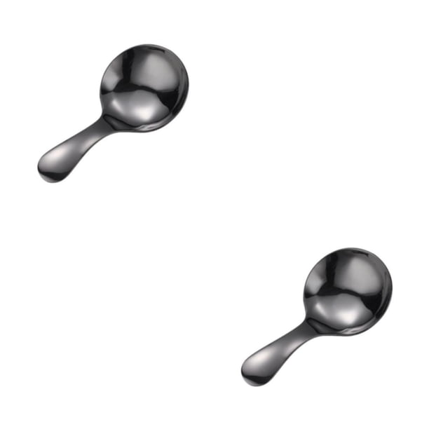 Cucharadita Mini Mango Corto Reutilizable Advancent Negro 2piezas