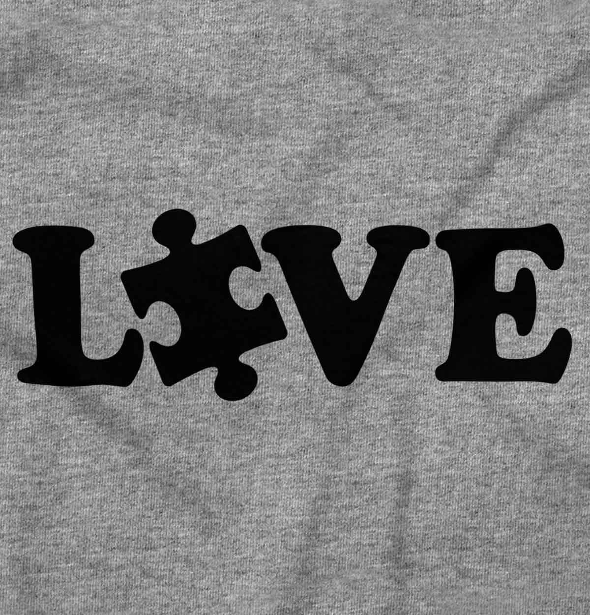 Love Autism Awareness Puzzle Piece Plus Size Crewneck Graphic Tee Shirt Brisco Brands 2X