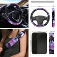 thumbnail image 3 of Yuyamidu Coconut Tee Front Car Seat Covers Full Set Sunset Steering Wheel Cover Seat Belt Covers Purple Seaside Armrest Mat Trash Bag Air Vent Bag Rear View Mirror Cover Coasters Key Ring, 12 Pack, 3 of 7