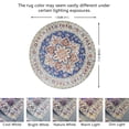 thumbnail image 2 of JV Home Round Rug Napoli Pink Blue 4 ft Washable Carpet Anti Slip, 2 of 5