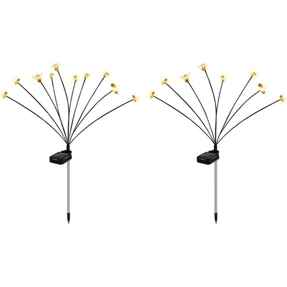 LINLIN Solar Garden Light, 8 LED Solar Swaying bee Firefly Light in The Wind, 2 Modes, Outdoor Waterproof Decorative Solar Light for Courtyard Terrace, Pedestrian Path, Lawn, Warm White