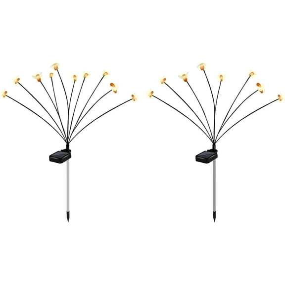 LINLIN Solar Garden Light, 8 LED Solar Swaying bee Firefly Light in The Wind, 2 Modes, Outdoor Waterproof Decorative Solar Light for Courtyard Terrace, Pedestrian Path, Lawn, Warm White