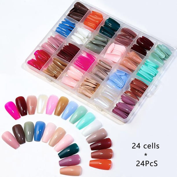 Uñas postizas a presión, regalos para mujeres, uñas postizas medianas, uñas postizas, uñas postizas, uñas postizas para mujeres y niñas, 24 x 24 puntas de uñas.