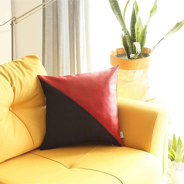 Boho-Chic Decorative Vegan Faux Leather Pillow Covers