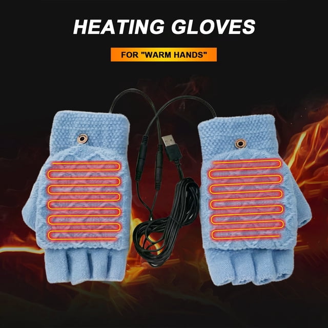 Fiudx Guantes Calefactores Usb, Algodón Suave, Diseño Flexible, Control de Temperatura Inteligente, Cómodos y Cálidos, Ideales para Esquiar En Invierno, Trabajar y Estudiar, Talla Única, Lavables a M