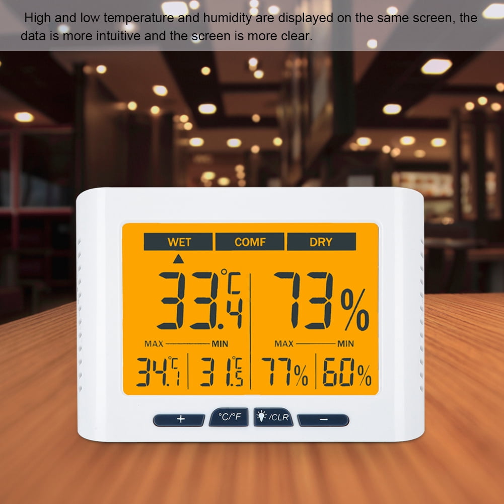 Indoor Thermometer Hygrometer, LCD Display Electronic Temperature Humidity Gauge  For Home For Cellar For Greenhouse