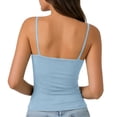 thumbnail image 5 of Women's Basic Double Lined Scoop Neck Tank with Adjustable Spaghetti Straps And Scoop Neck Summer Sleeveless Tops Light Blue L, 5 of 6