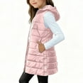 thumbnail image 4 of PINQI Teen Girls Long Hooded Puffer Vest Quilted Lightweight Oversized Zip up Sleeveless Jackets Youth Kids down Coats, 4 of 7