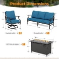 thumbnail image 6 of Sophia&William 4 Piece Patio Conversation Set Outdoor Furniture Sofa Set with 45" Fire Pit, Pacific Blue, 6 of 6
