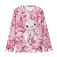 thumbnail image 6 of Jiueut Axolotl T Shirts for Girls Size 13-14 Cherry Blossom Long Sleeve Tee for Little Girls Pullover Sweatshirt Kids Crew Neck Shirts Fall Tops Cartoon Winter Clothes, 6 of 7