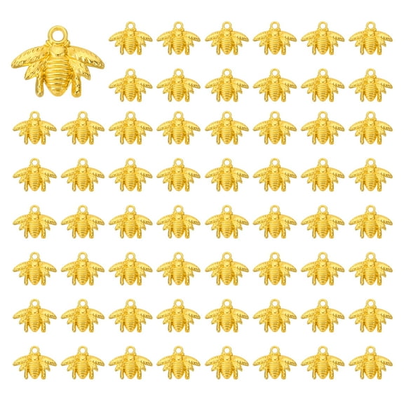 Uxcell 100 Pcs Alloy Bee Charm, Gold Tone, 0.6 x 0.8 Inch