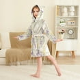 thumbnail image 4 of FORMRS Niños Bathrobe Unisex Hooded Robe Soft Plush Pajamas Sleepwear, Size 10-12T, Purple Floral Rabbit, 4 of 7