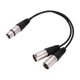 thumbnail image 1 of New 3pin XLR FEMALE jack to dual 2 MALE plug Y SPLITTER cable adaptor 1 ft cord, 1 of 5
