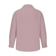thumbnail image 6 of Men's Long Sleeve Shirt Button Down Collar Loose Fit Cotton Linen Solid Color for Spring Fall Comfort Wear,Pink,L, 6 of 8