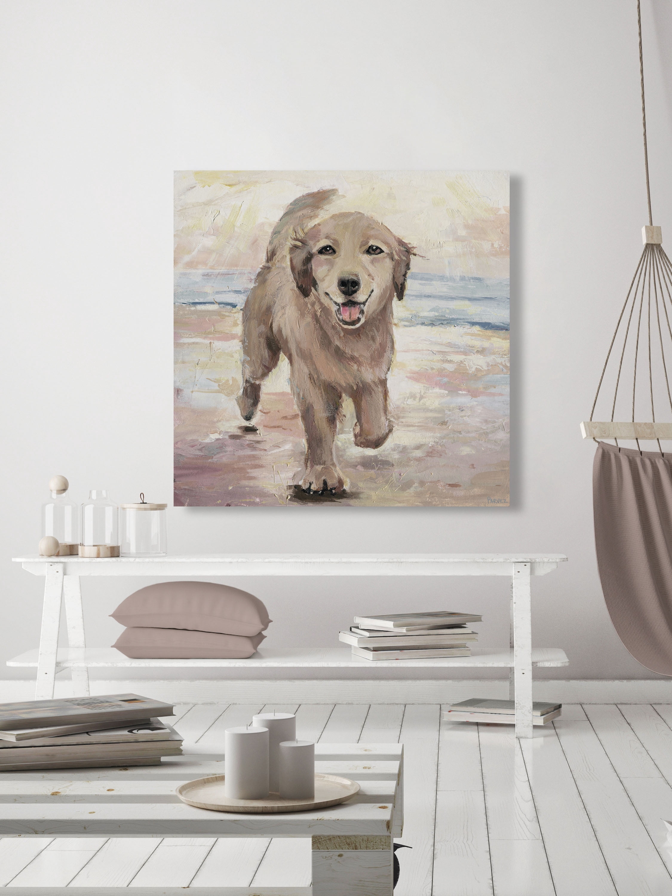 Parvez Taj Merry Puppy Canvas Wall Art