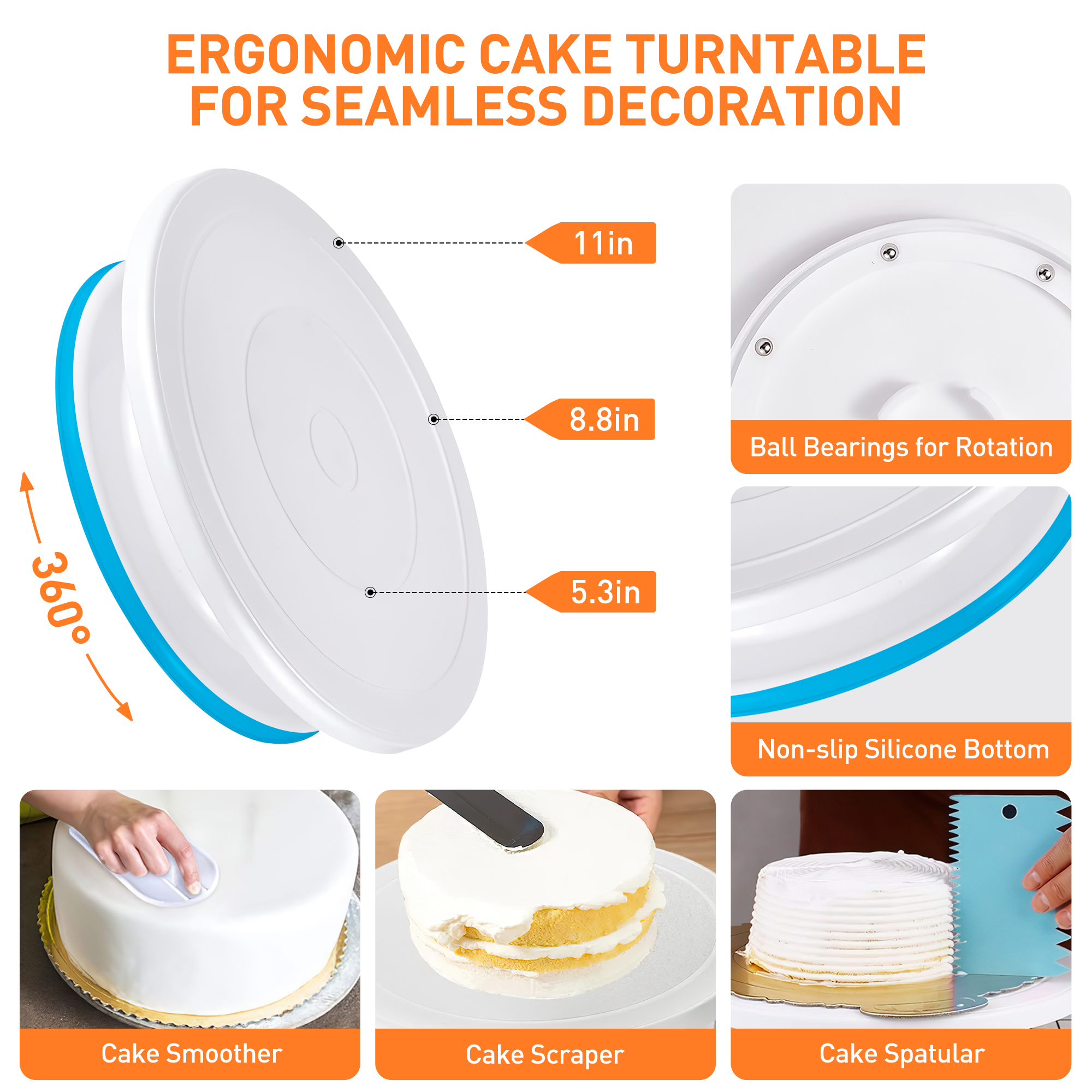 Xueyu 352-Piece Cake Decorating Kit with Rotating Turntable photo 6