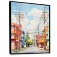 thumbnail image 2 of Designart "Colorfull Power Lines Gridscape Charm IV" Cityscapes Floater Framed Canvas Print, 2 of 7