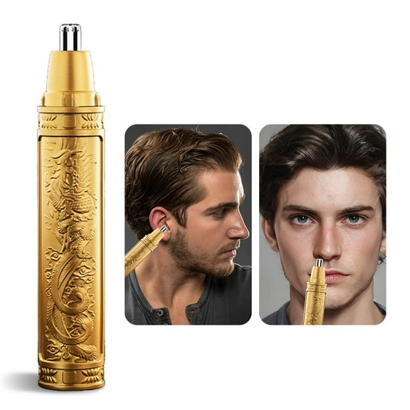 Rechargeable Ear and Nose Hair Trimmer,Ear and Nose Hair Trimmer,Professional Eyebrow and Facial Hair Trimmer for Men Women,Nose Trimmer Powerful Motor and Dual-Edge Blades for Smoother Cutting Gold