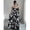 Black and White-L, variant on Black And White Floral One-Shoulder Pleated Maxi Dress With Puff Sleeve
