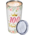 thumbnail image 4 of Gifts for 100 Year Old Woman, 100th Birthday Gifts for Women, 100th & Fabulous Birthday Gifts for Women, 100th Birthday Gifts for Grandma or Mother in Law Tumbler With Lid and Straw 20oz 1pc, 4 of 6