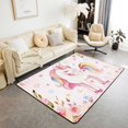 thumbnail image 1 of YST 3x5 Unicorn Area Rug for Girls,Kids Unicorn Bedroom Rug for Birthday,3D Romantic Rose Unicorn Area Rugs,Pink Drips Rainbow Star Living Room Rug Non Slip, 1 of 5