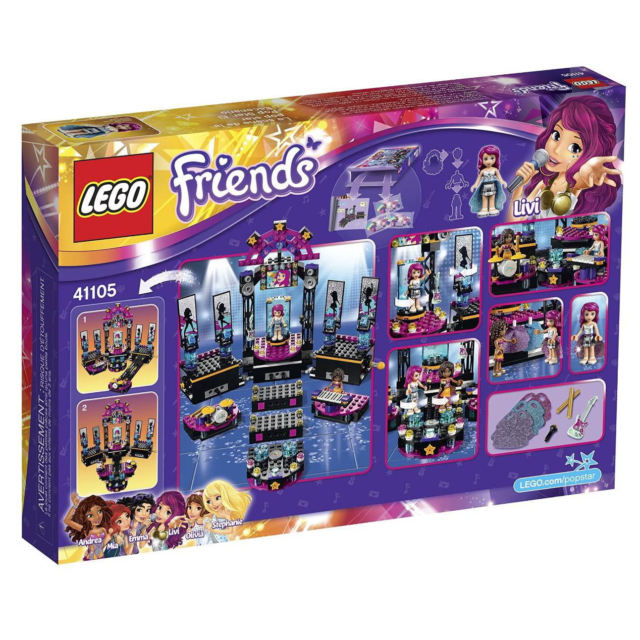 LEGO Friends Pop Star Show Stage with Andrea Pop Star Livi Building Set 41105