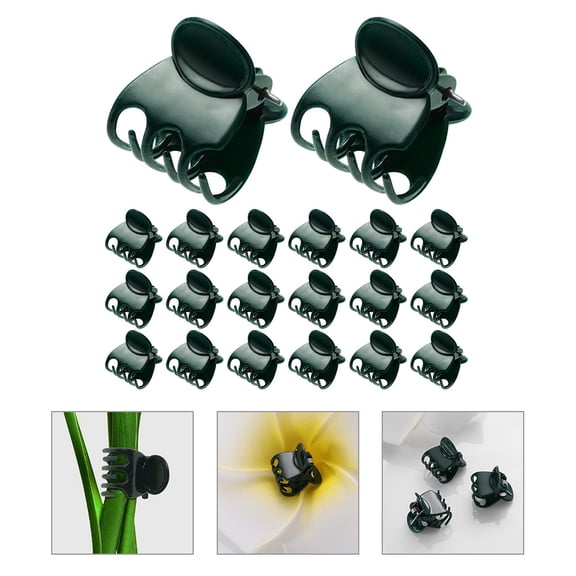 Toyandona 80Pcs Black Plastic Plant Support Clamps for Tomato Vine Vegetable Stem Supports
