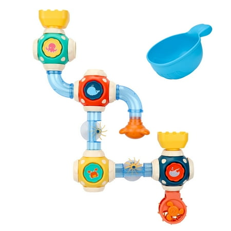 HEIBIN Multi-Activity Bath Robot - 13-Piece Bath Toy for Baby's Sensory ...