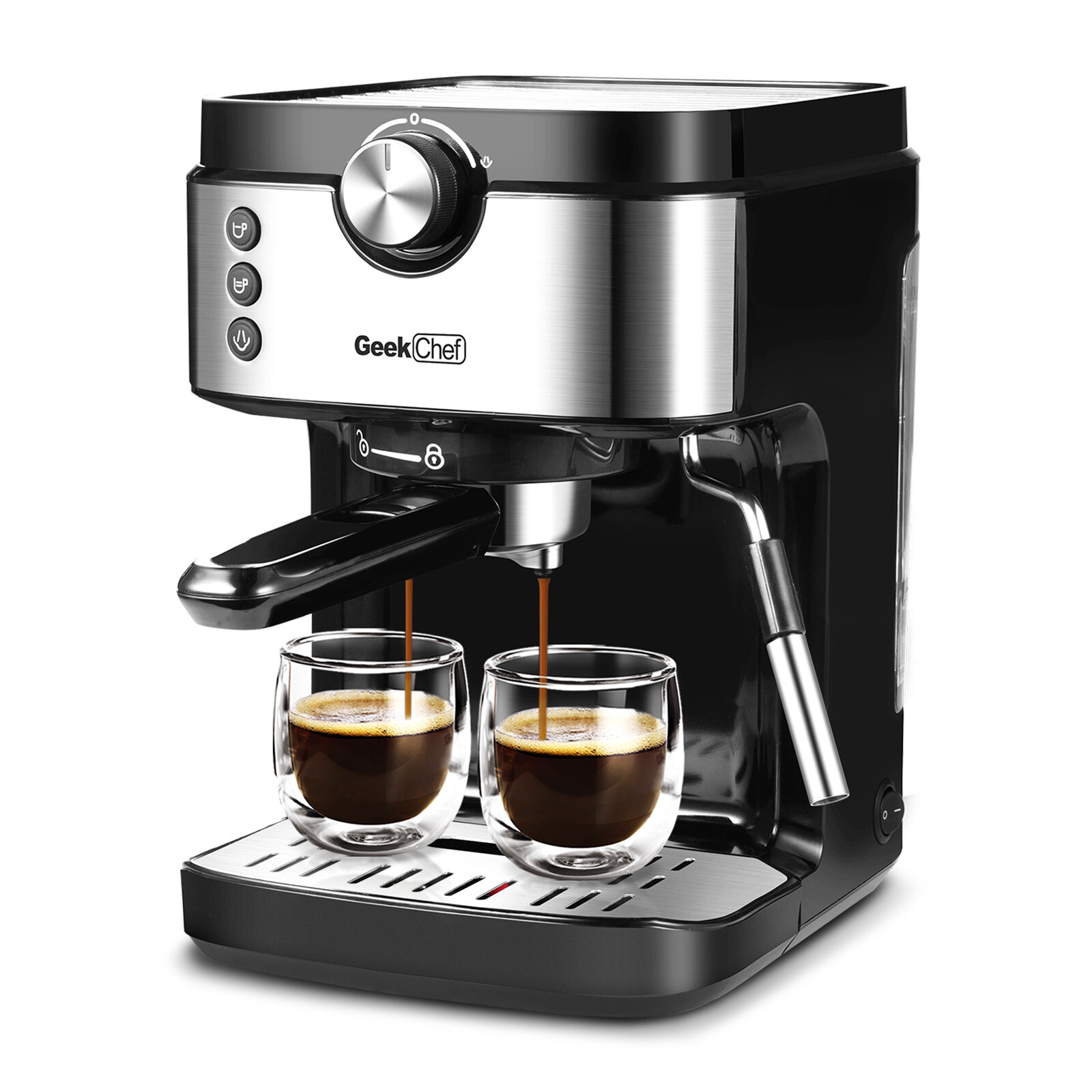 MASBEKTE 20 Bar Steel Coffee Maker Latte Cappuccino Espresso Maker with