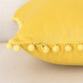 thumbnail image 2 of Ashler Decorative Soft Velvet Throw Pillow Cushion Covers with Pom Poms Particles Solid for Couch Bedroom Car, Yellow, 12 X 20 ,Packs of 2, 2 of 6