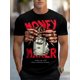 thumbnail image 2 of Camiseta deportiva de manga corta con cuello redondo y estampado "Manos con Dinero" para hombre, cómoda y versátil, ideal para verano y primavera, estilo atlético, ajuste cómodo, ideal para regalar., 2 of 7