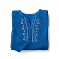 thumbnail image 3 of Woman Within Plus Size Embroidered Thermal Henley Tee, 3 of 6