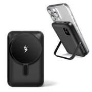 Portable Charger, Magnetic Power Bank with 20W Fast Charging, 10000mAh Battery Pack with Foldable Stand and LED Display, Mag-Safe Charger for iPhone 17 16 15 14 13 12, Black