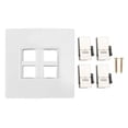 thumbnail image 1 of Cat 6 Ethernet wall plate 4 ports female to female to avoid clutter. Internet wall plate for CAT5, CAT5E, CAT6, CAT6A., 1 of 4