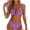 #0148-Purple, variant on Pounoo Two Piece Swimsuits for Women Solid Color Ruched Front Bikini Set with Hardware Accents Quick Dry Fabric Seaside Vacation Outfits