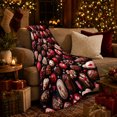 thumbnail image 3 of Assorted Chocolate Hearts and Candies on Black, Romantic Dessert Style for Chocolate Lovers, Red Sweet Pattern and Anniversary Gift, Soft Flannel Blanket for Bedroom and Guest Room, Home Decor, 3 of 9