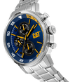thumbnail image 3 of Caterpillar Men's Stainless Steel Bracelet Wristwatch, Blue, Yellow, Silver, 3 of 3