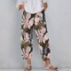 thumbnail image 5 of Pantalones de Mujer Traje Verano Cómodo de Moda Impreso Pantalones Recortados, Pantalones Elásticos Casuales, 5 of 6
