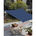 thumbnail image 3 of Sun Shade Sail 14x18Ft Boho White Striped Farmhouse Style Navy Blue Uv Block Sunshade Canopy Outdoor Shade Cover Rectangle Shade Cloth For Patio Garden Yard Deck Pergola, 3 of 6