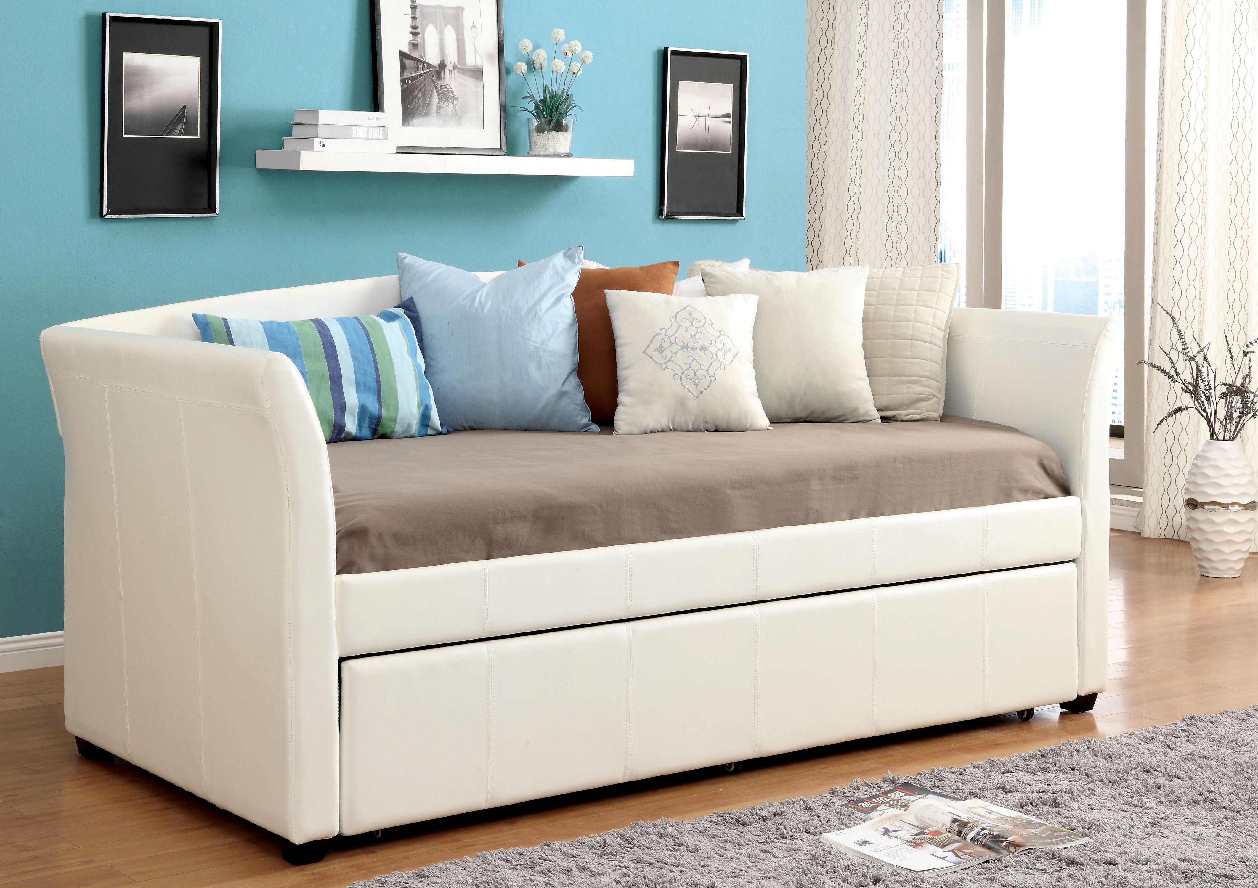 Furniture of America Jeanie Wood Daybed with Trundle, Twin, White - image 2 of 2