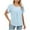 Blue, variant on Womens Plus Size Tops Dressy Casual Summer Chiffon Blouses Short Sleeve Dress Shirts Business Loose Fit Tunics