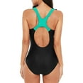 thumbnail image 5 of Women's Color Block One-Piece Swimsuit Racerback Slim Unitard Athletic Swimwear, 5 of 5