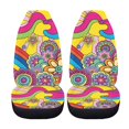 thumbnail image 5 of POLERO Car Front Seat Covers Interior, Breathable Vehicle Seat Covers SUV Elastic, Colorful Floral Art Design, 5 of 13